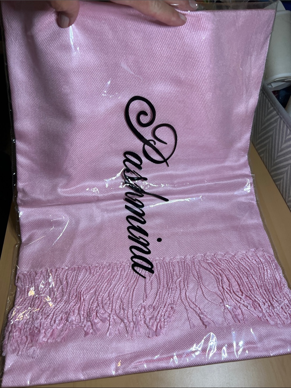 pashmina Light Pink Fringe Shawl Wrap